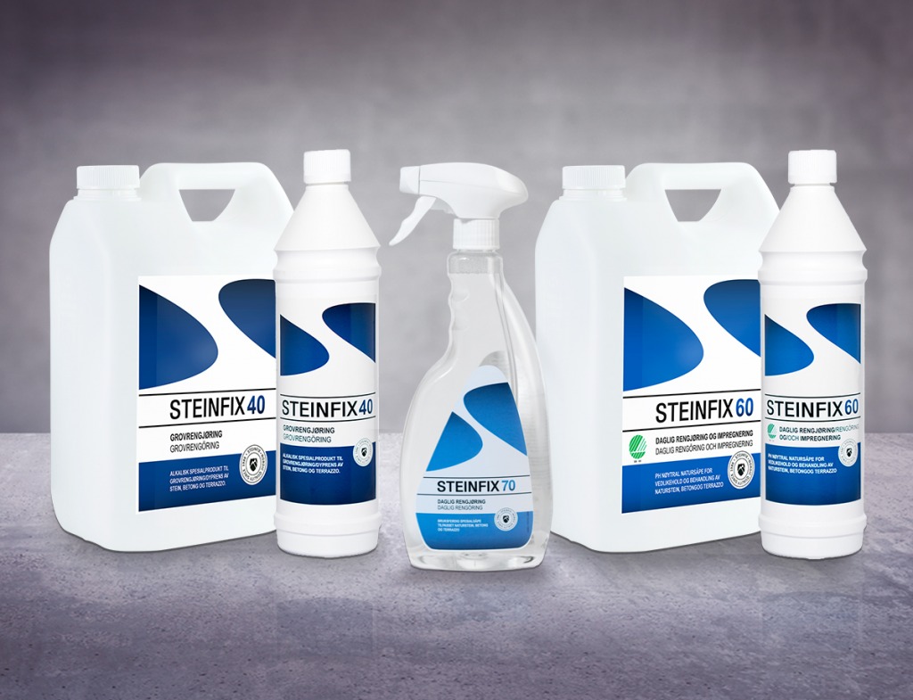 steinfix produktflasker rengjoringsprodukter